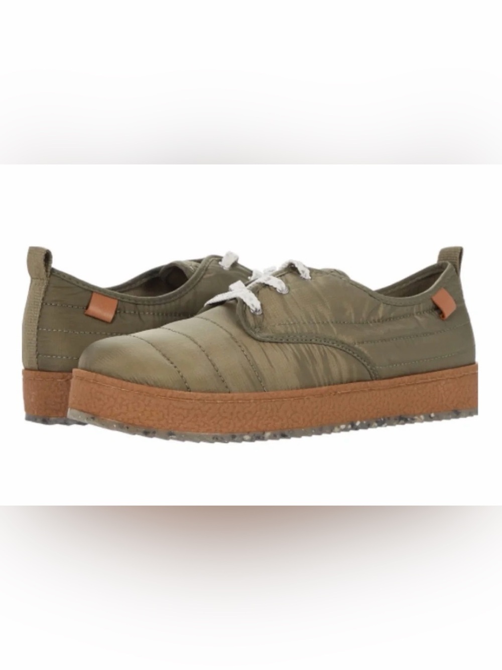 Steve Madden Cool Planet Olive Green Quilted Platform Sneakers Loungee